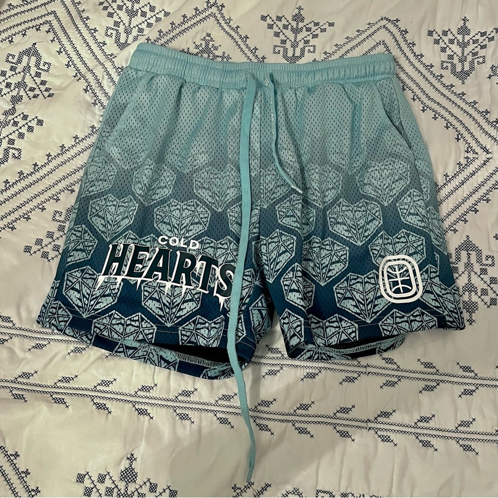 Rare Cold Hearts Overtime Teal Gradient Shorts for Men
